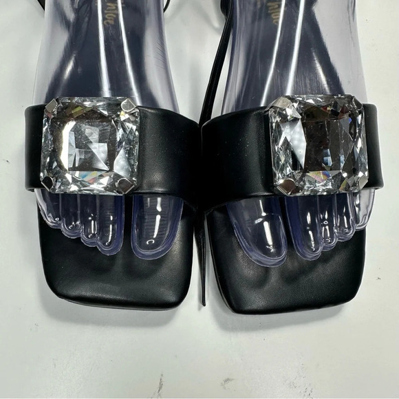 Chase + Chloe Oversized Jewel "EVE-26" Sandal in Black. Sz: 7 - Picture 7 of 10